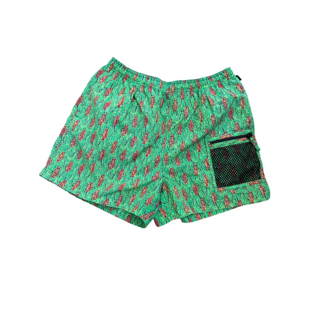 Vintage 100% Nylon Royal Robbins Medium Camp Fish Print Swim Hiking Shorts